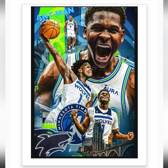 NEW! ANTHONY EDWARDS MINNESOTA COLOR ART SELF-CREATED ULTRA GLOSSY 8.5x11 POSTER - Picture 5 of 5